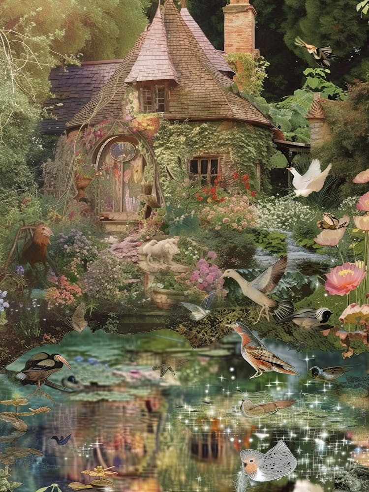 Fairytale Monet Pond Scrapbook Collage 1
