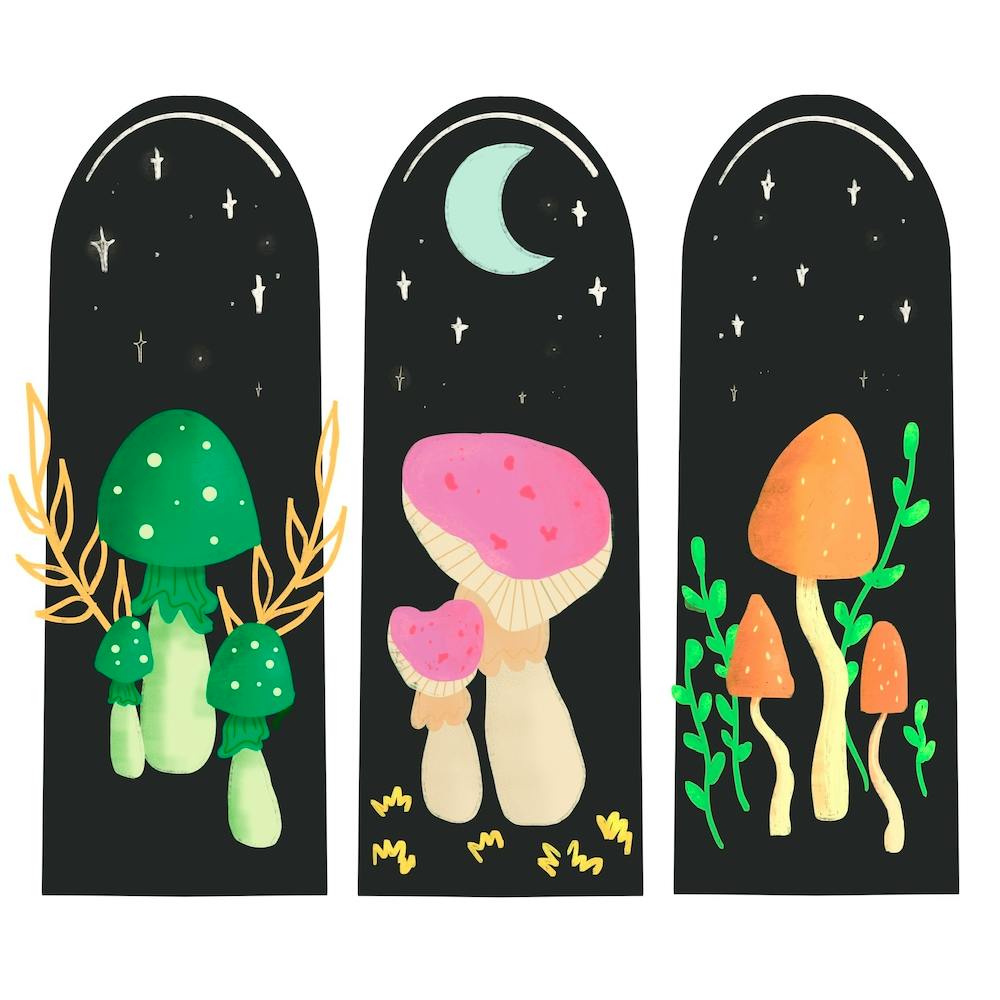 Set Of Mushroom Banners