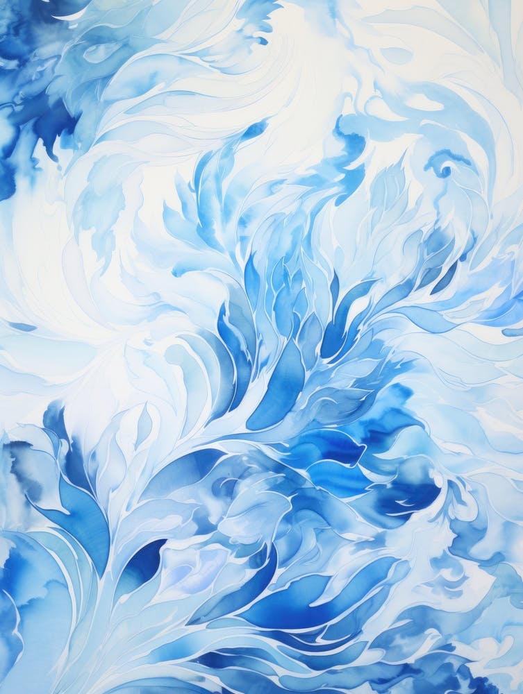 Blue And White Abstract Painting 2