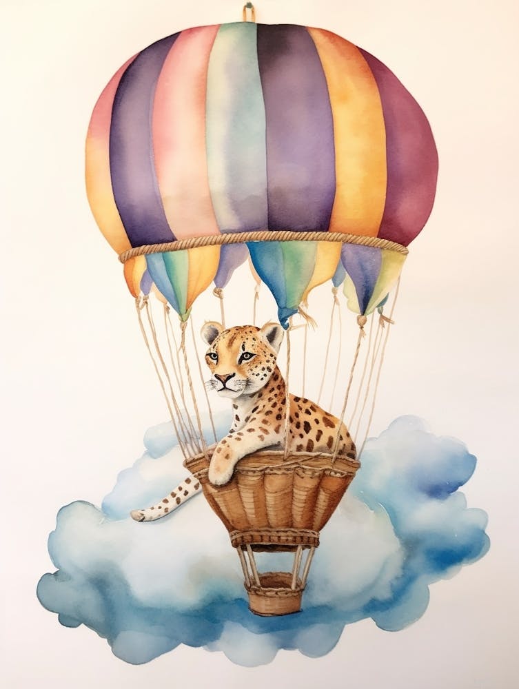 Baby Cheetah 1 In A Hot Air Balloon