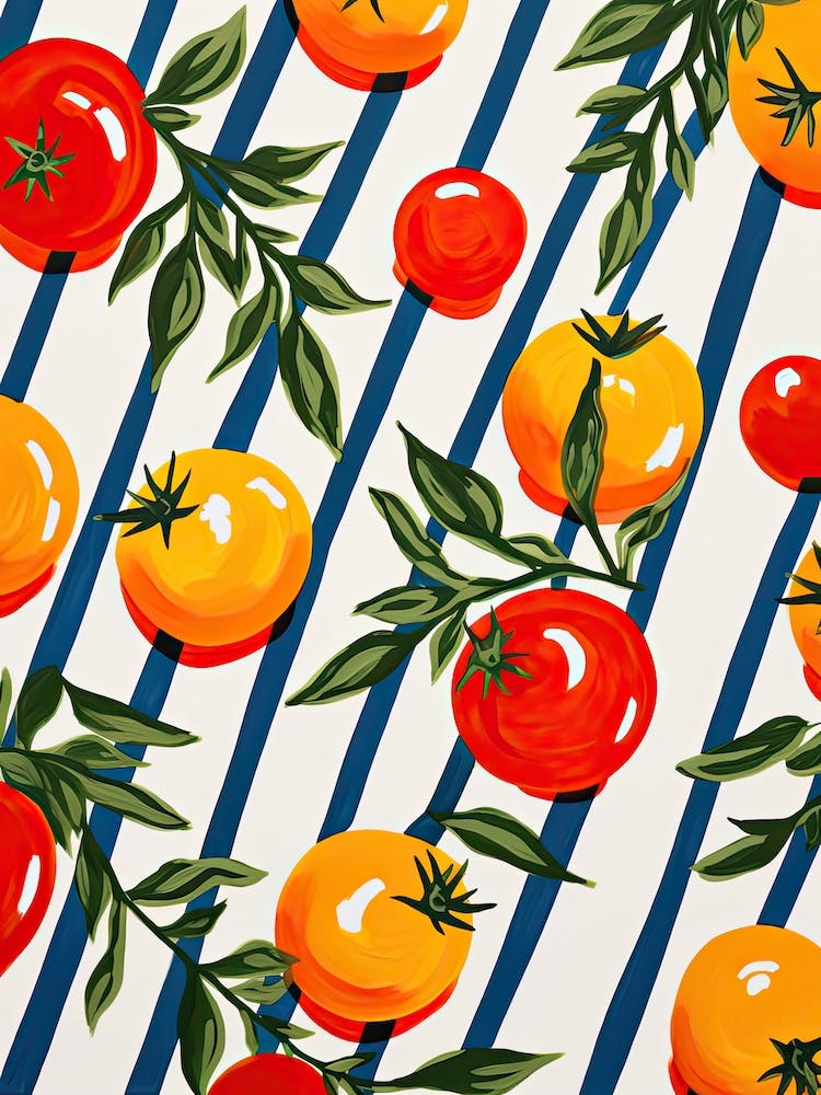 Cherry Tomatoes Summer Illustration 3