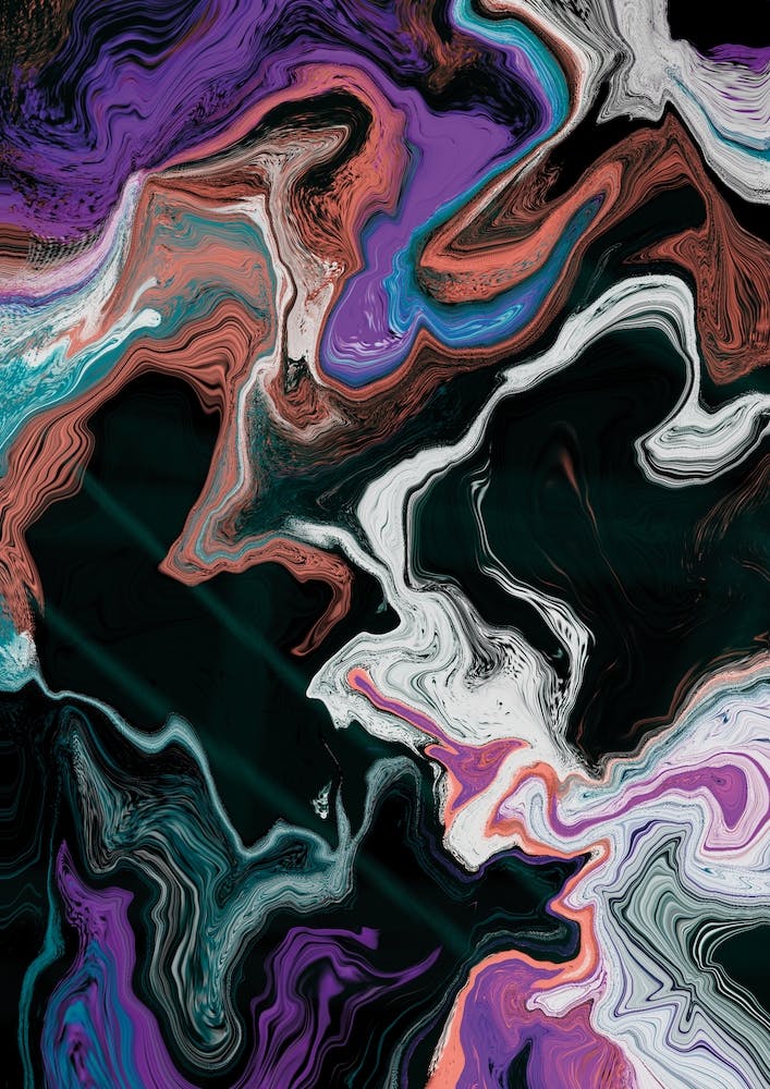 Fluid Abstract Oil Multi Colour