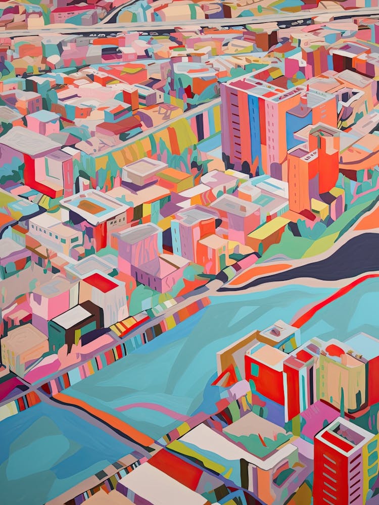 Las Vegas Summer Aerial View Painting 3