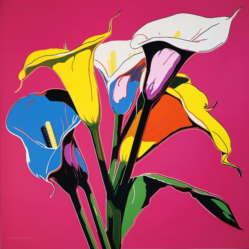 Calla Lily 1 Pop Art Illustration Square