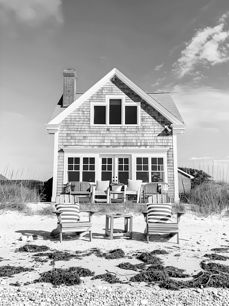 Black And White Beach House 1