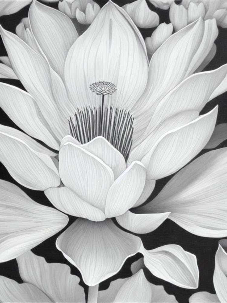 Lotus B&W Pencil 3 Flower