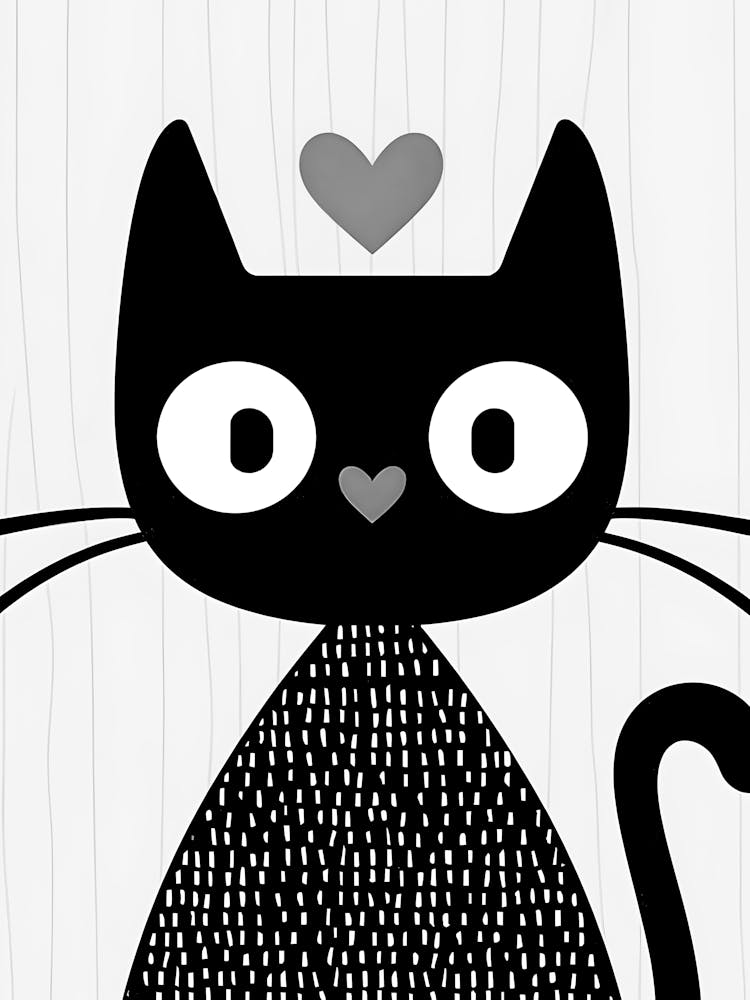 Chat Noir Avec Cœur