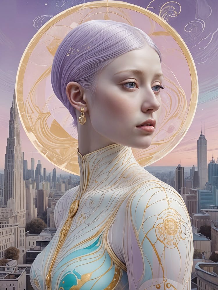 Femme Futuriste En Violet n°1