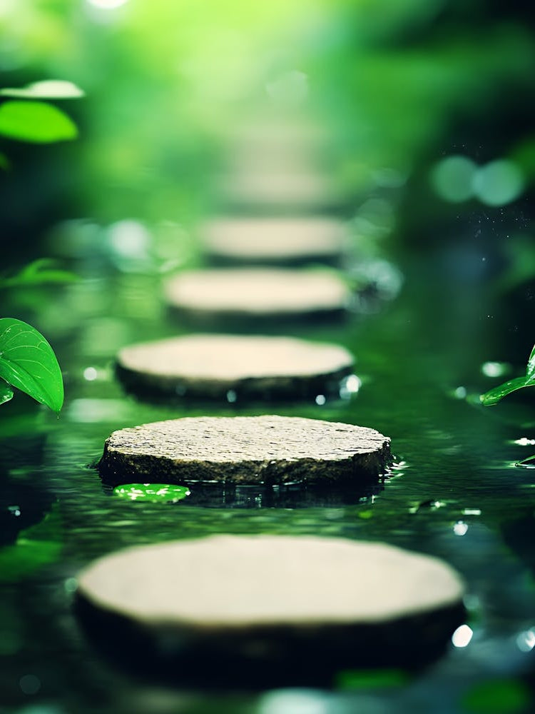 Stepping Stones In The Water 1