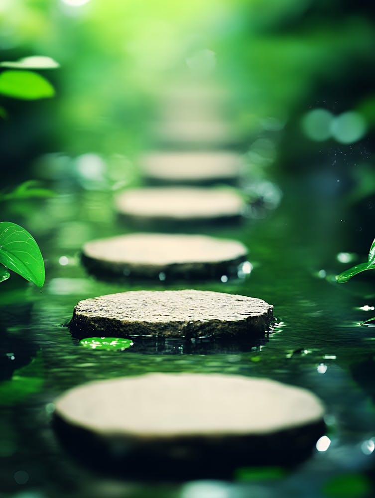 Stepping Stones In The Water 1