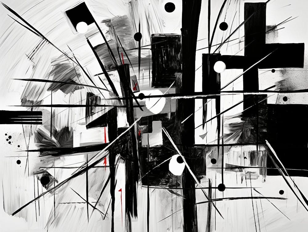 Memory Abstract Black And White 8