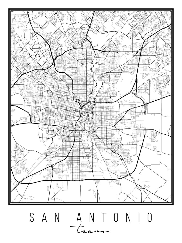 San Antonio Texas Street Map