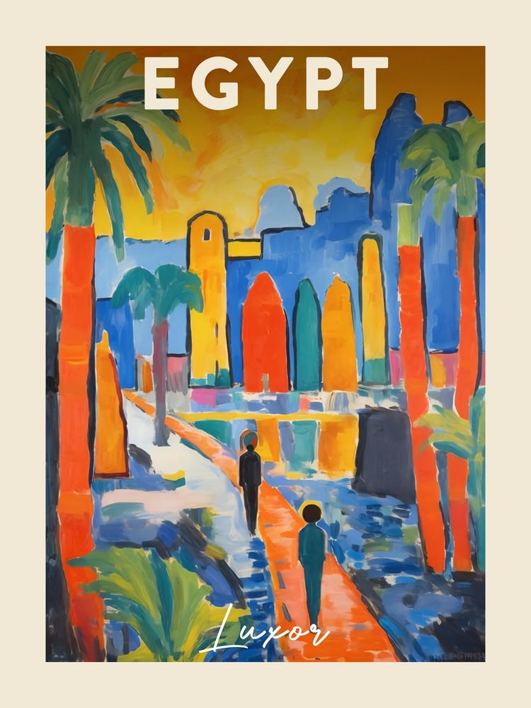 Luxor Egypt 3 Fauvist Painting  Travel Poster