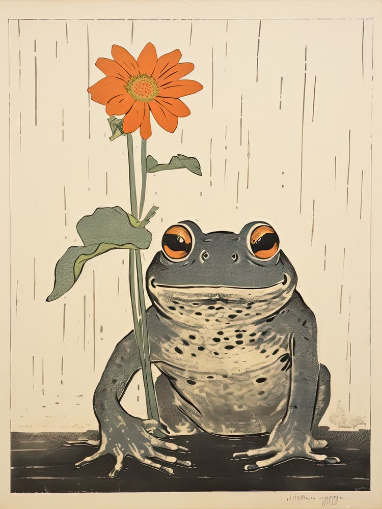 Frog And Daisy,  Matsumoto Hoji Inspired Japanese 2