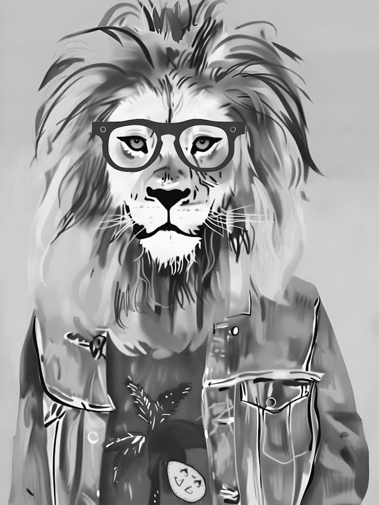Lion With Glasses