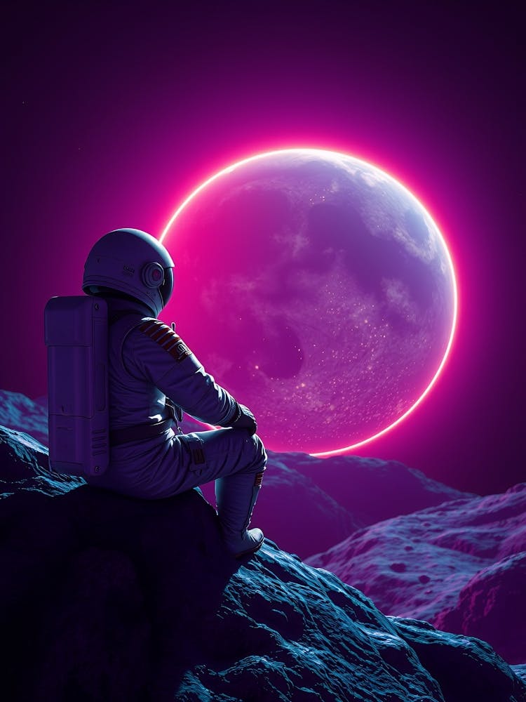 Astronaut Looking At The Moon