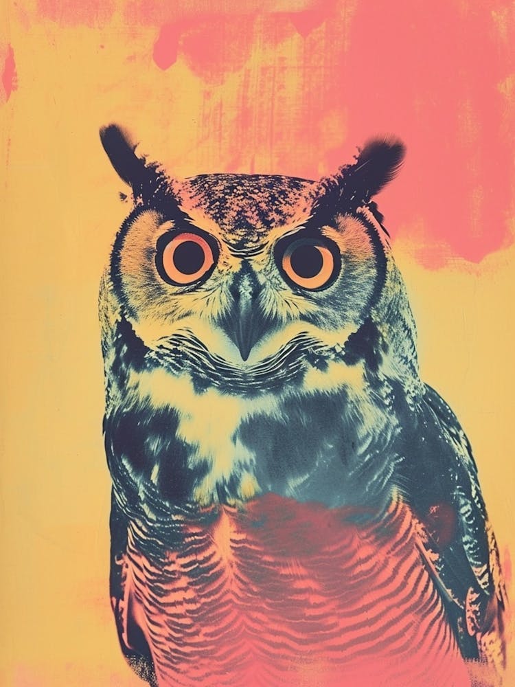 Retro Pop Art Owl 1