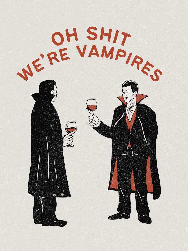 Funny Halloween Print | Seasonal Halloween Wall Art | Halloween Typography | Spooky Wall Art | Vampire Decor