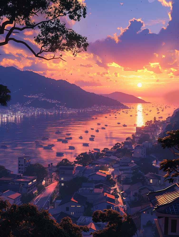 Sunset In Japan