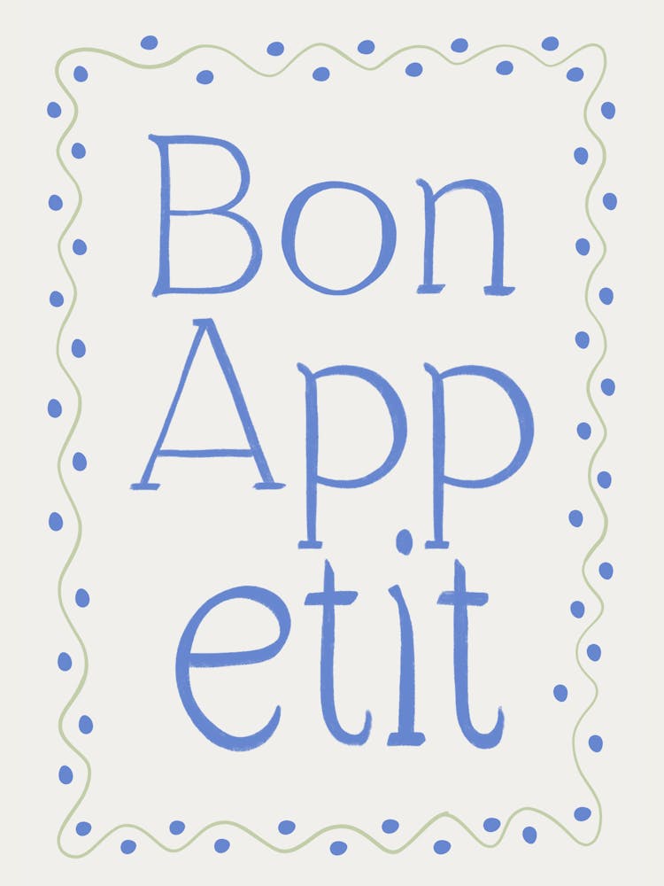 Bon Appetit blue and green