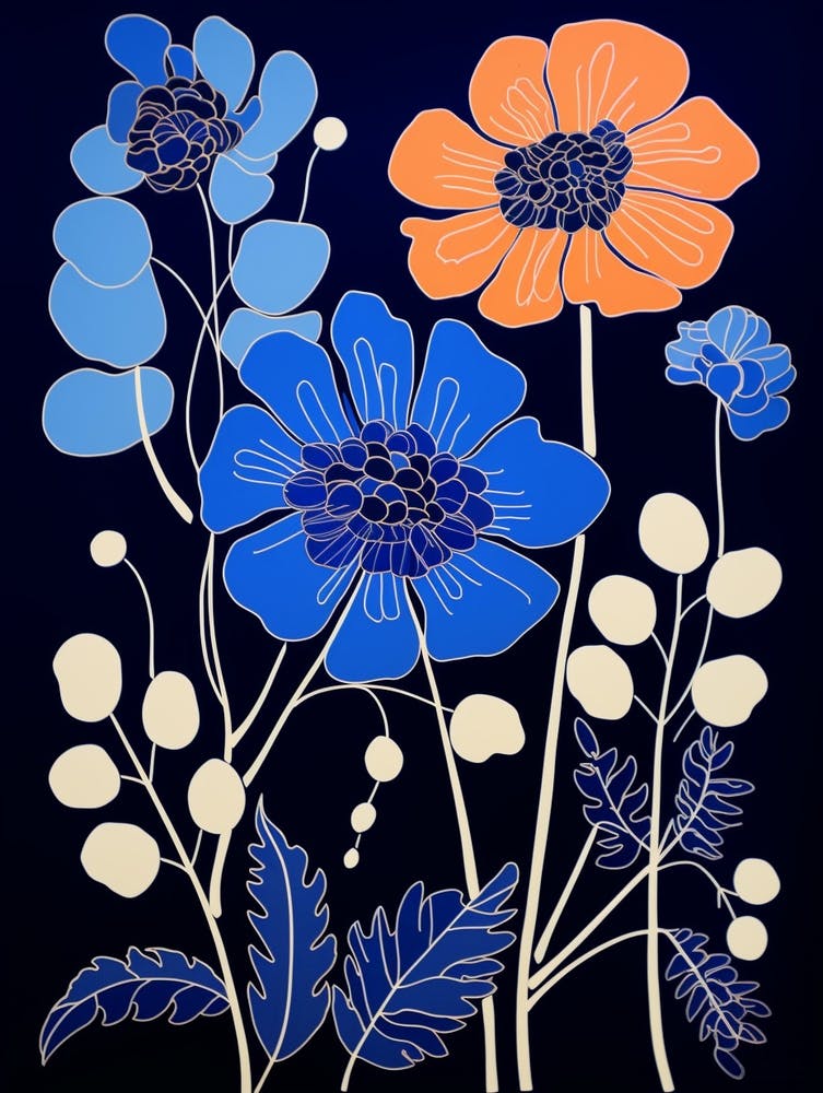 Illustration de Fleur Bleue Fleur de Paon 3