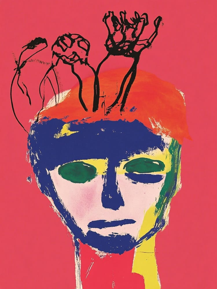 Tête d'Homme - Peinture Enfantine