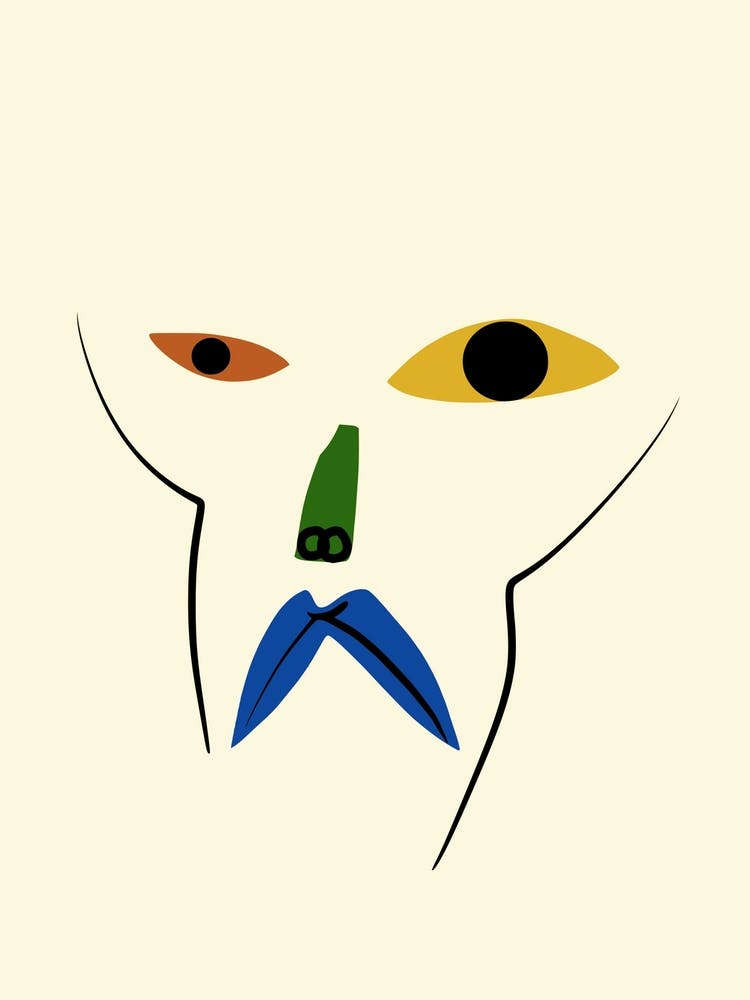 Lines And Cut Out Minimalist Portrait