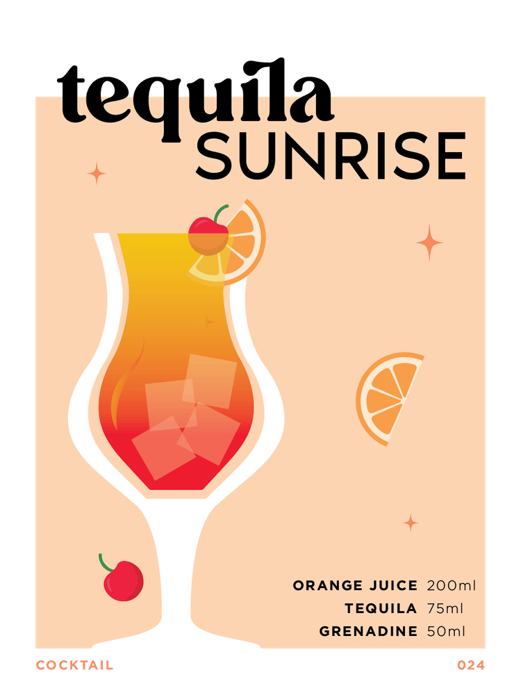 Tequila Sunrise in Peach Cocktail Recipe