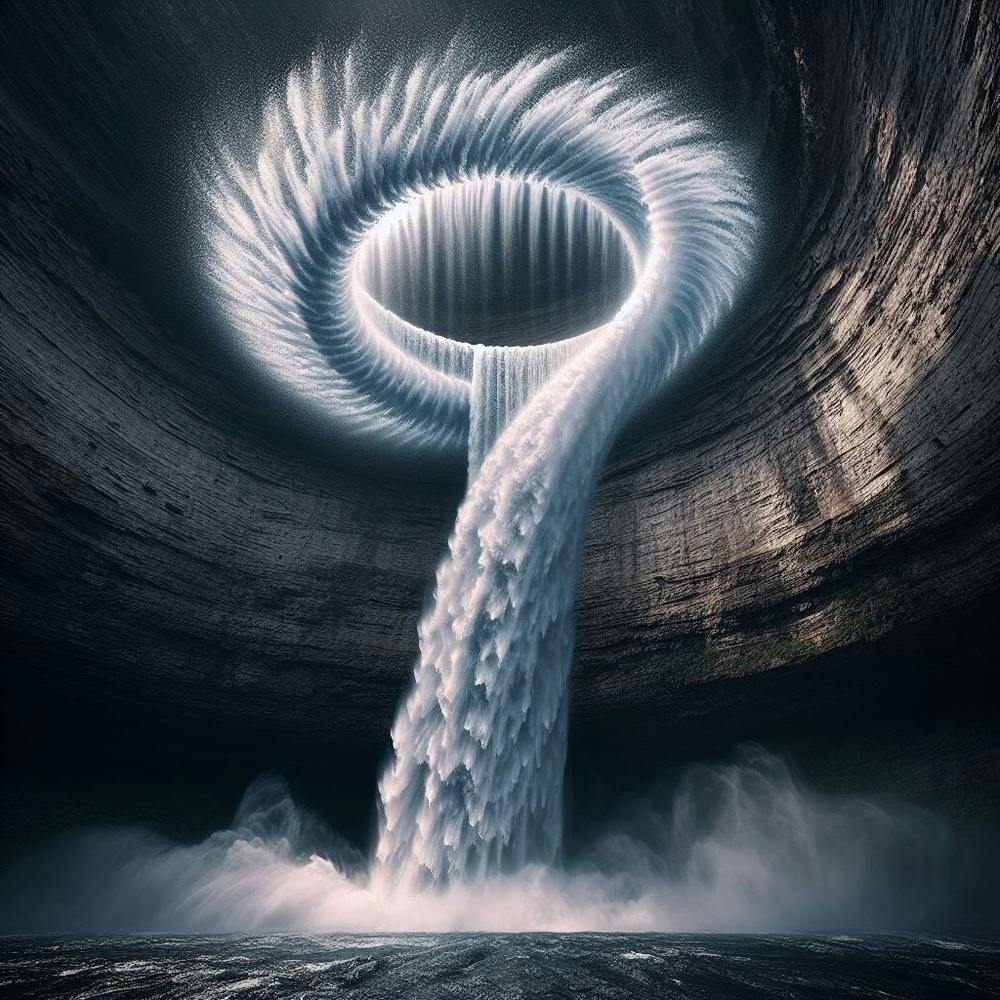 Waterfall In The Cave