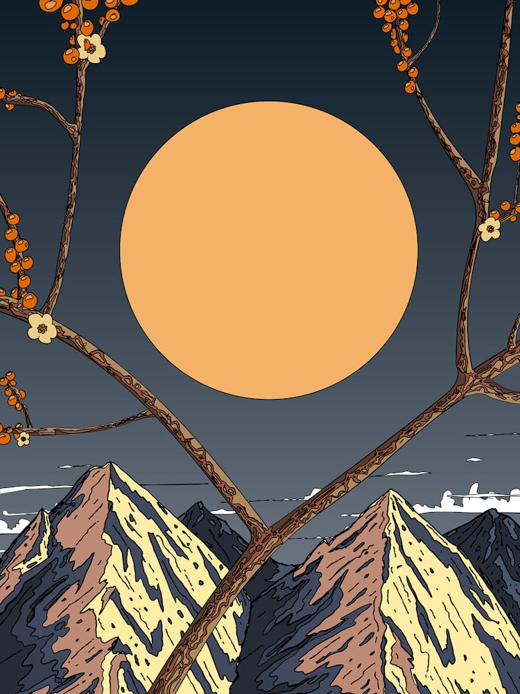 Moon In The Mountains