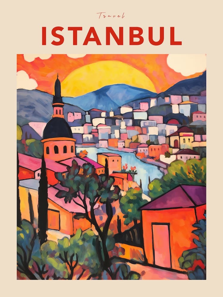 Istanbul Turkey 8 Fauvist Travel Poster