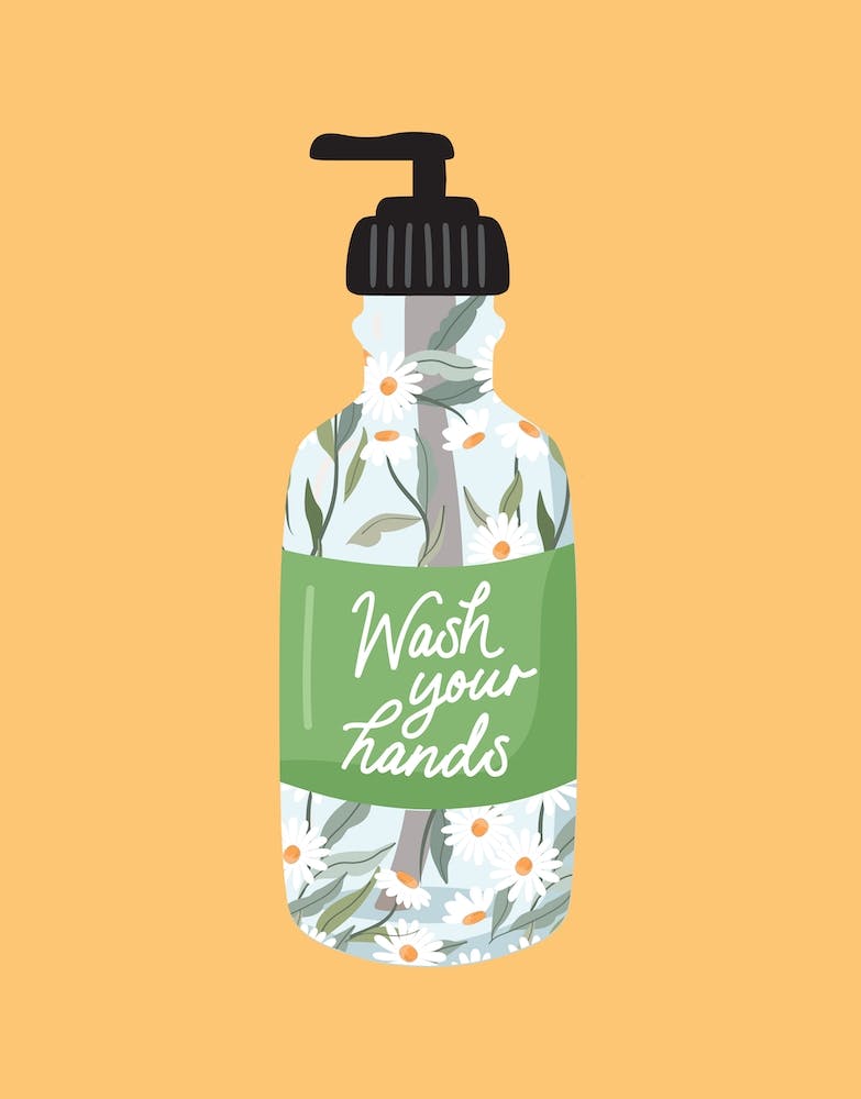 Wash Your Hands Daisy Bottle