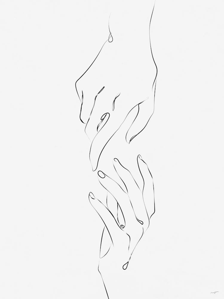 Line Drawing Of Hands