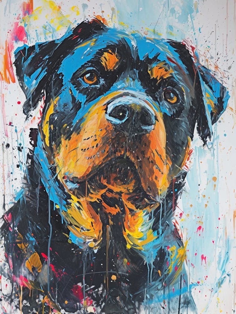 Rottweiler Acrylic Painting 9