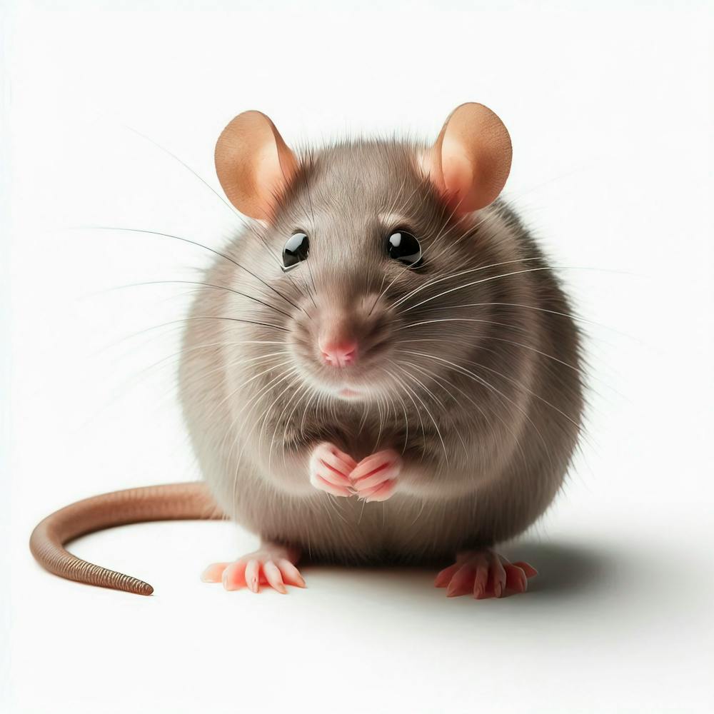 Gray Sewer Rat White Background Photography