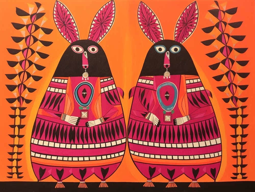 Armadillo 2 Folk Style Animal Illustration