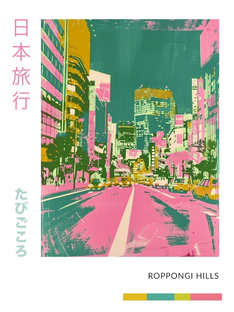 Roppongi Hills In Tokyo Duotone Silkscreen Poster 1