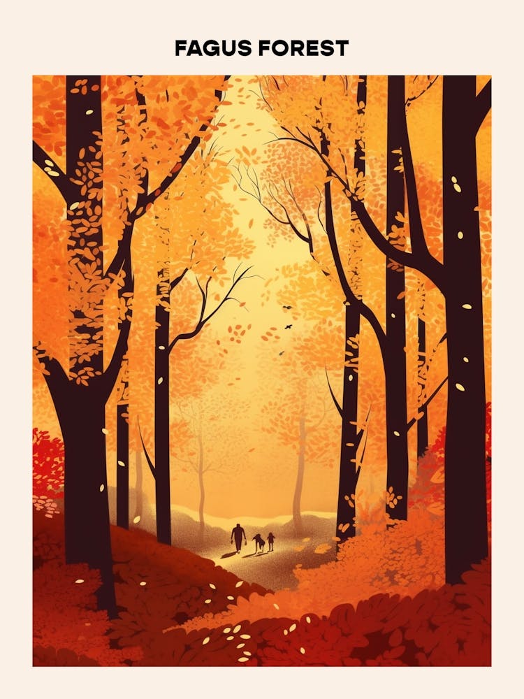 Fagus Forest Midcentury Travel Poster