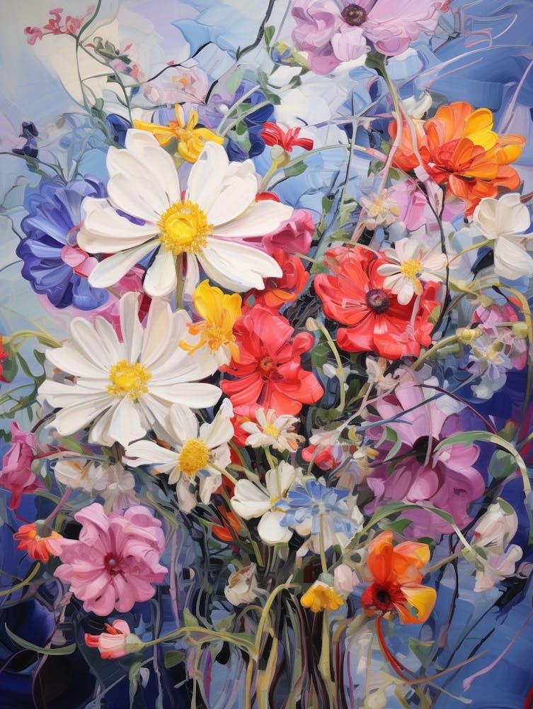 Abstract Flower Painting Cineraria