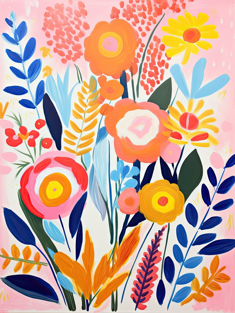 Blumen 52, Matisse-Stil, Florale Textur