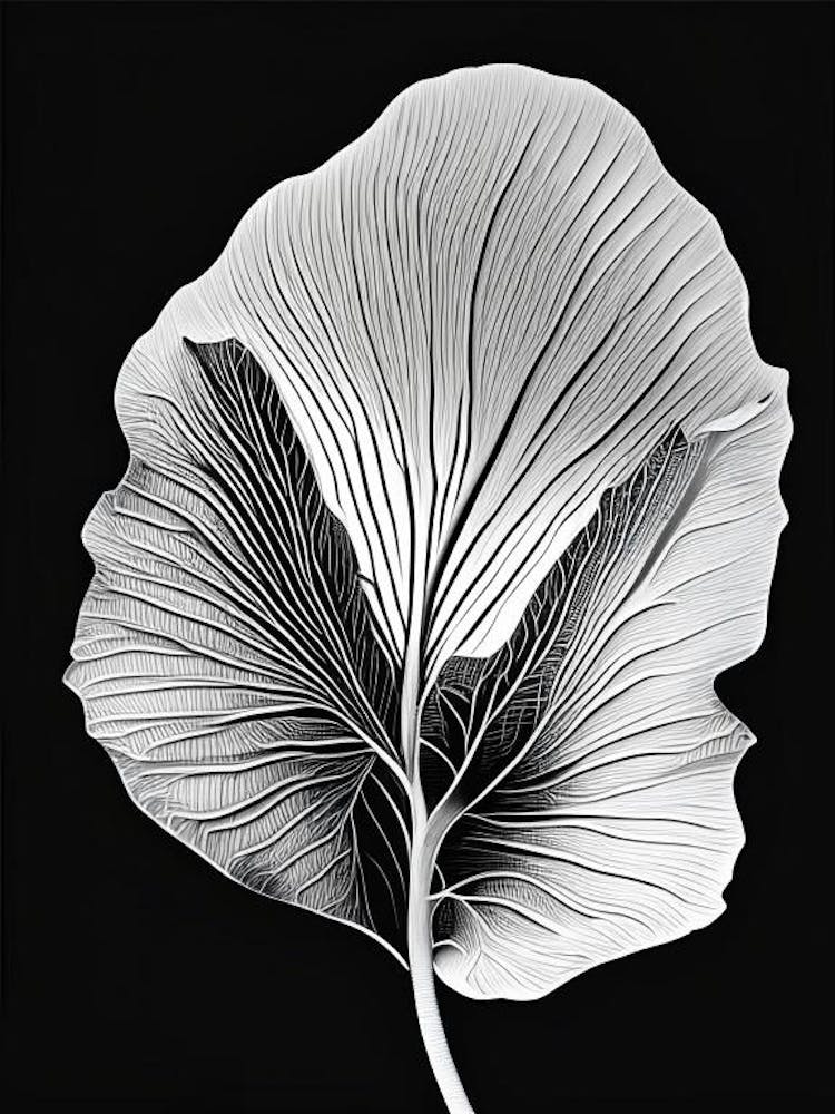 Ginkgo Leaf Linocut 3
