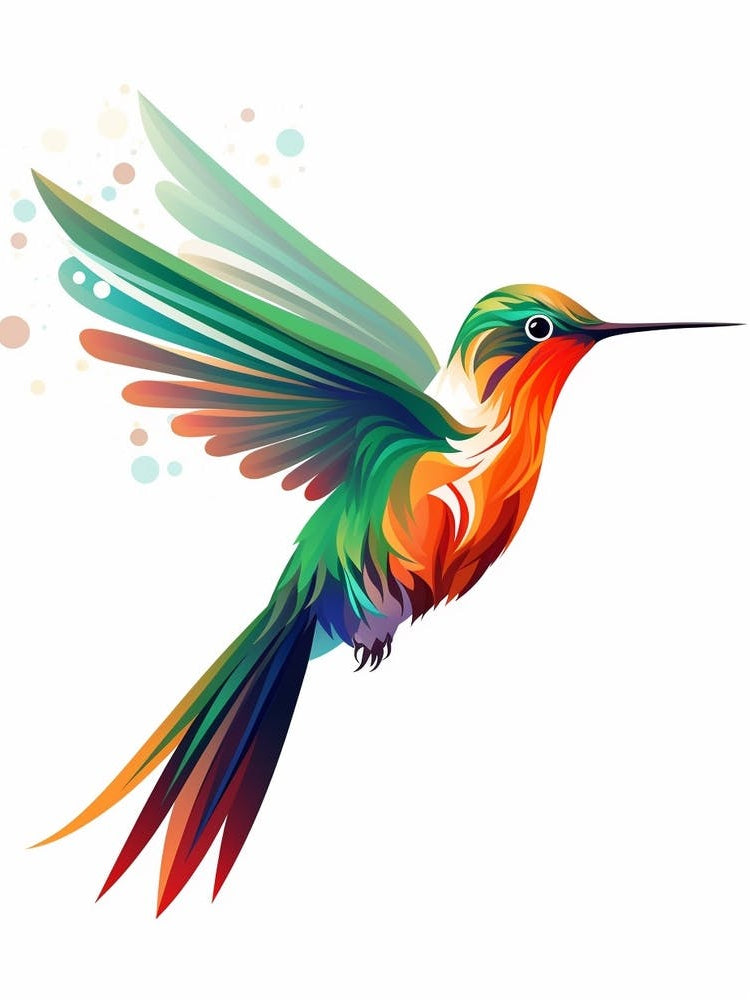 Colourful Geometric Bird Hummingbird 2