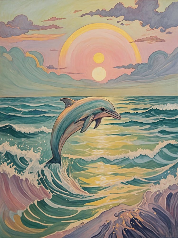 Dolphin Leaping At Sunset