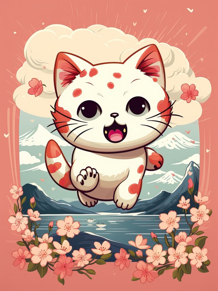 Kawaii Cat Drawings Running 4