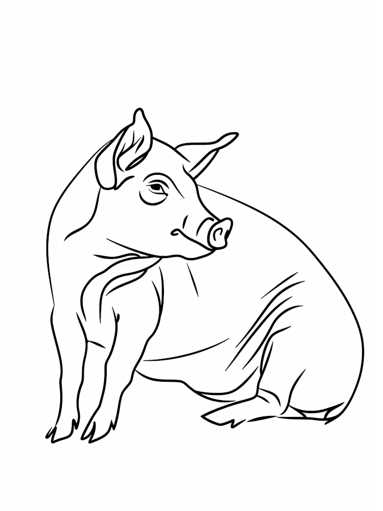 Schweinezeichnung Tierlinienkunst
