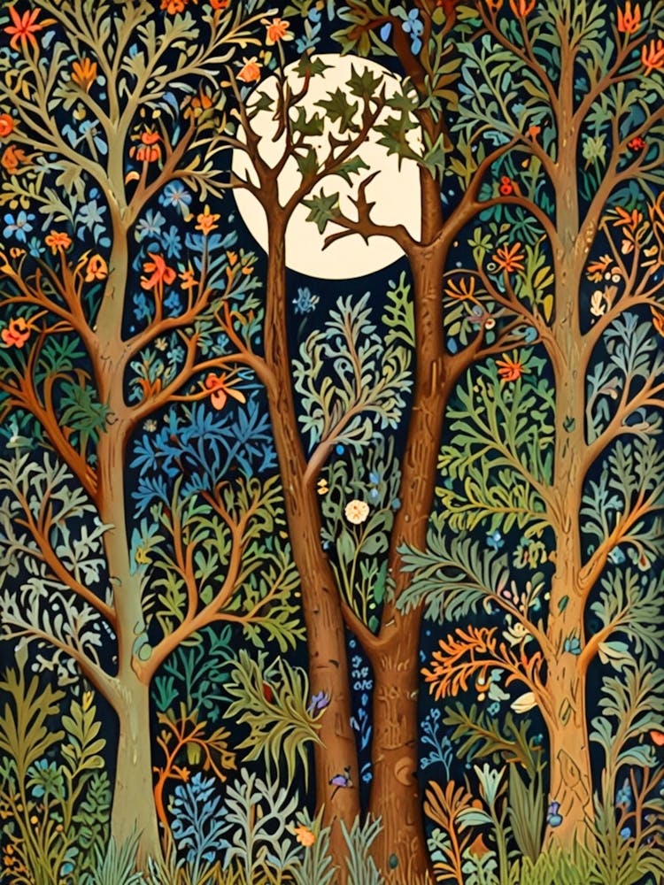 William Morris Moonlit Forest
