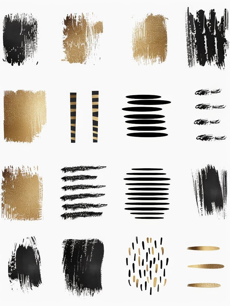 Black And Gold Brush Strokes 32
