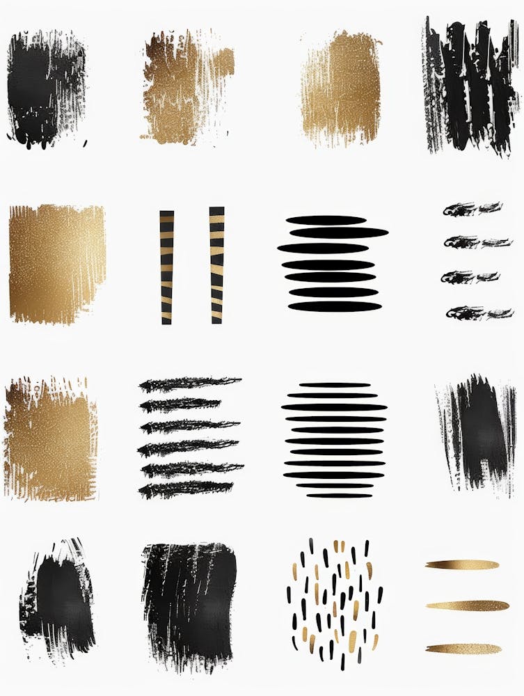 Black And Gold Brush Strokes 32