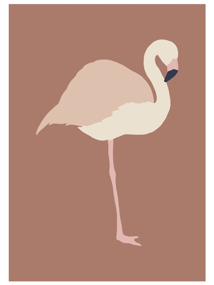 Autumn Flamingo Abstract