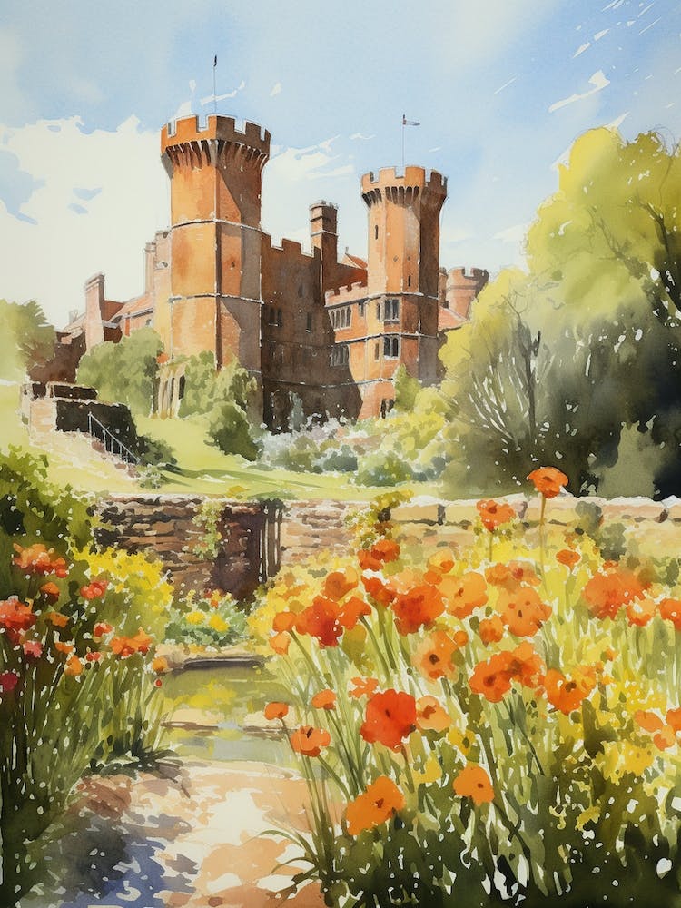 Aquarelle du Jardin du Château de Sissinghurst Royaume-Uni 2